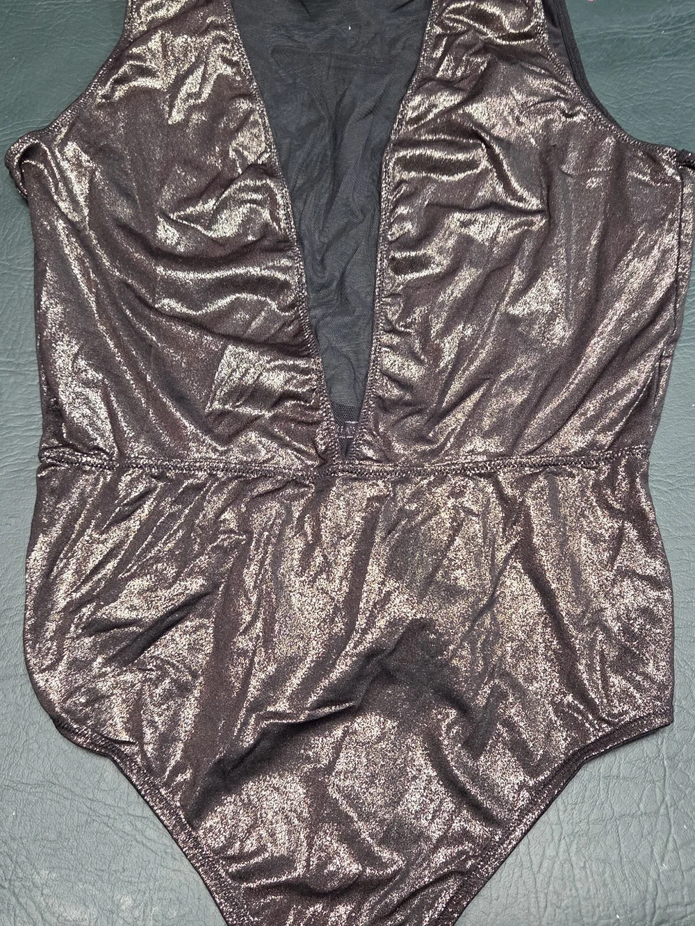 **Victoria's Secret Black Bodysuit with Golden Shimmer Color.** - Picture 7 of 7